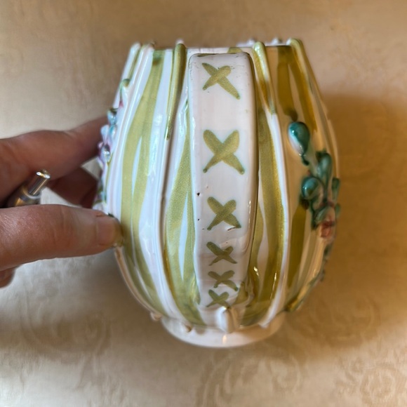 Vintage Italian Majolica pottery pitcher with handle, hand signed and numbered - Picture 10 of 14
